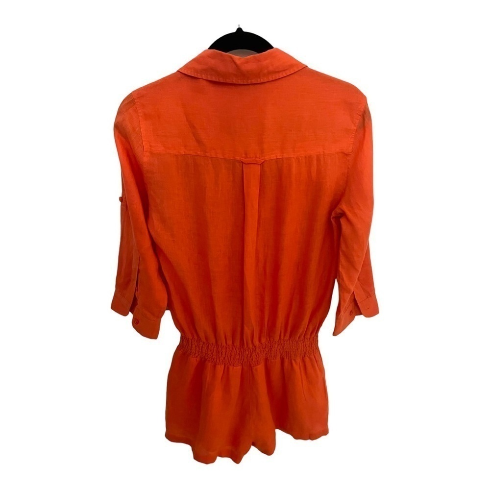 Victoria's Secret Linen Coral Romper Size 2 - Picture 3 of 7